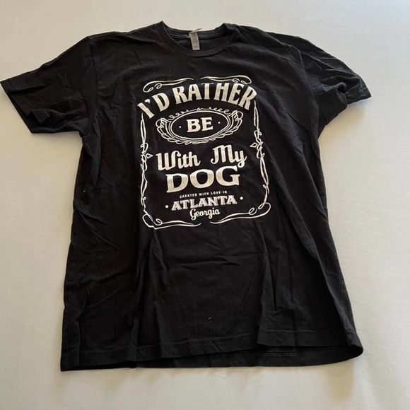 5/ $25 I'd rather be with my dog Next Level Apparel  black T-shirt M - Picture 1 of 4